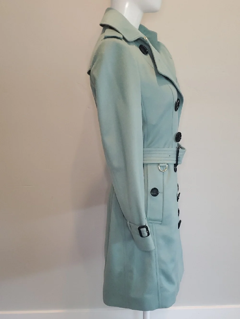 Burberry Mint Green Double-Breasted Trench Coat - Picture 5 of 11